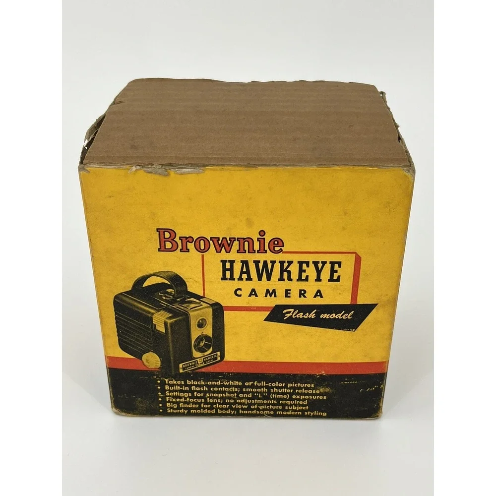 Kodak Brownie Hawkeye Camera Flash Model With Original Box Untested